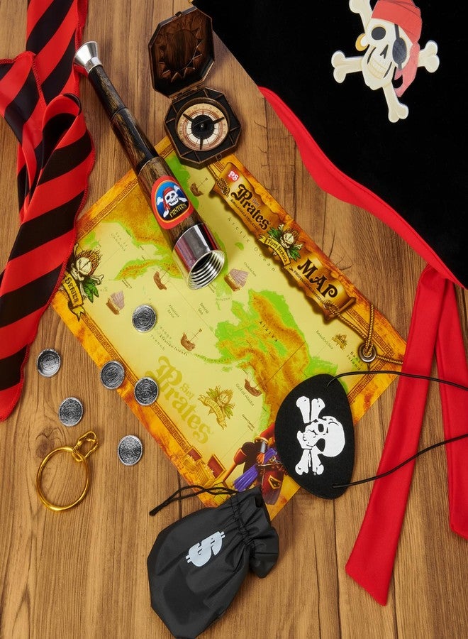 G.C 15 Pcs Kids Pirate Costume Dress Girls Toddler Pirate Accessories Hat Toys Halloween Cosplay Role Play Birthday Gift - Image 5